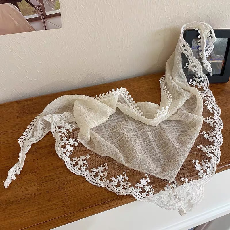 Travel Accessories Aesthetic - Mode dentelle Triangle foulard romantique dentelle