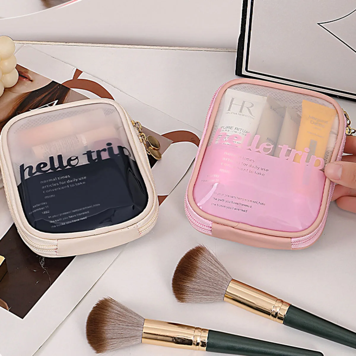 Travel Accessories Organizer Bag - Pochette Cosmétique Transparente Portable, Organisateur de